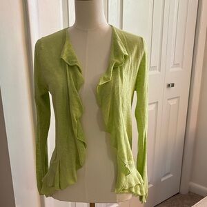 Banana Republic Light Green Ruffled Cardigan